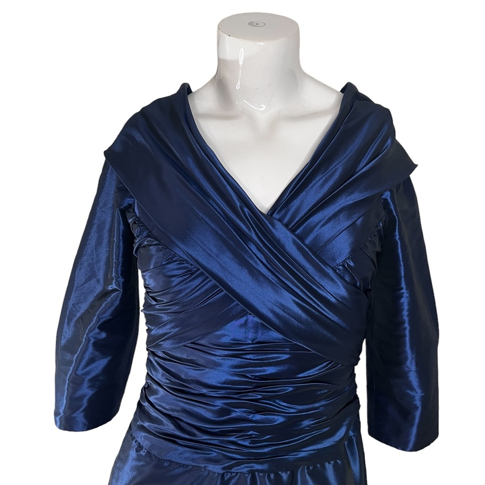 Rickie Freeman TERI JON Royal Blue Off Shoulder Gown 2 - Picture 6 of 14